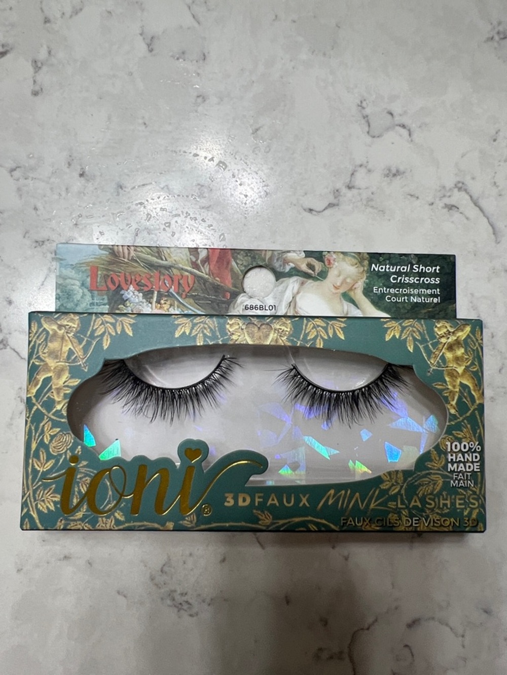 ioni 3D Faux Mink Lashes — Black Natural Short Crisscross